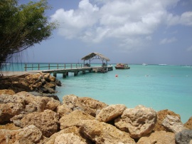 The famous thatch-roof jetty.